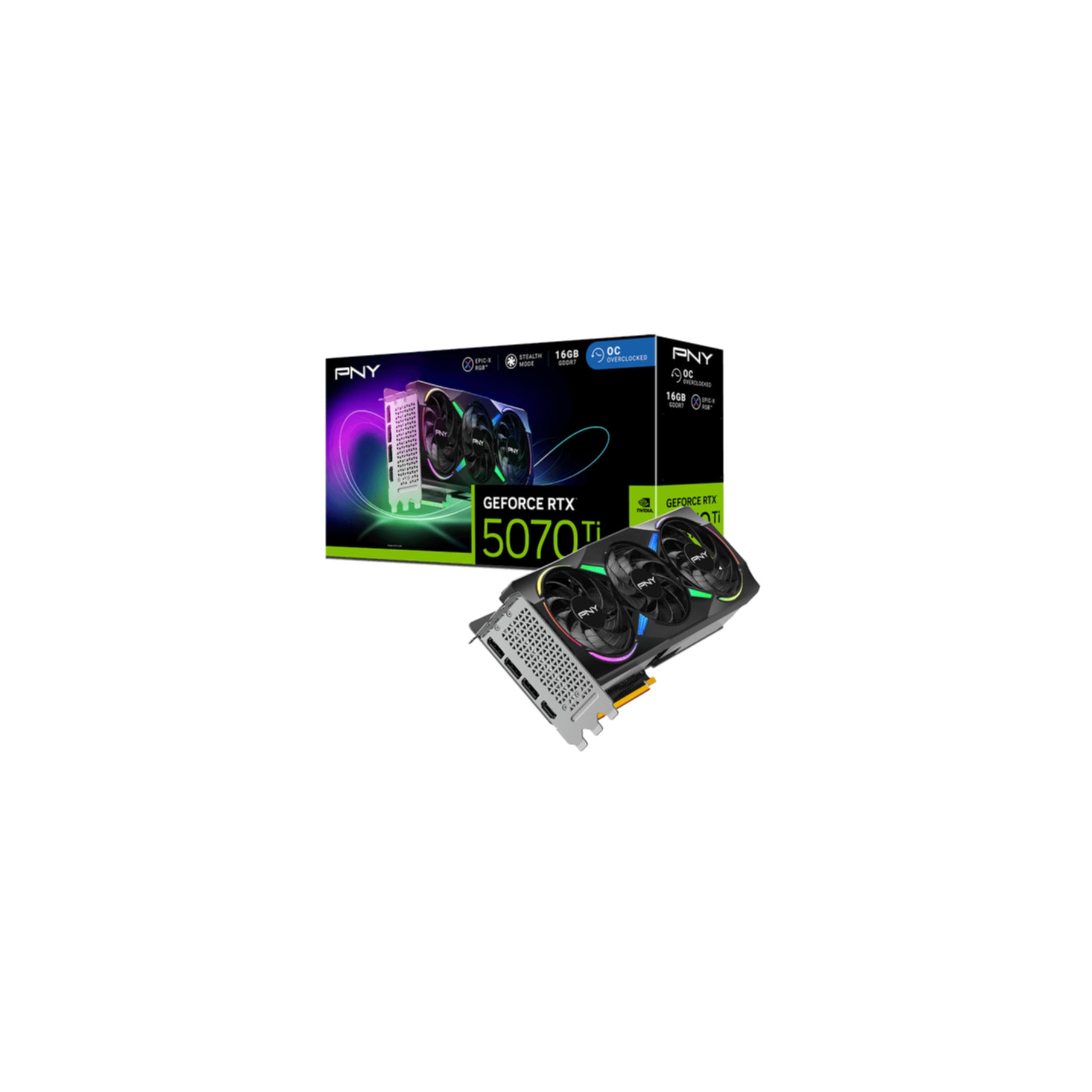 VGA PNY GeForce® RTX 5070TI 16GB ARGB Gaming Overclocked Triple Fan